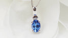 Necklace Necklace in white gold, tanzanite and diamonds 58 Facettes 32628
