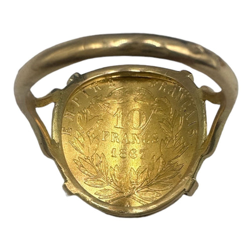 Bague 58 Bague pièce 10 francs Napoléon III 58 Facettes