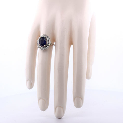 Bague 53 Bague en or avec saphir et diamant 58 Facettes