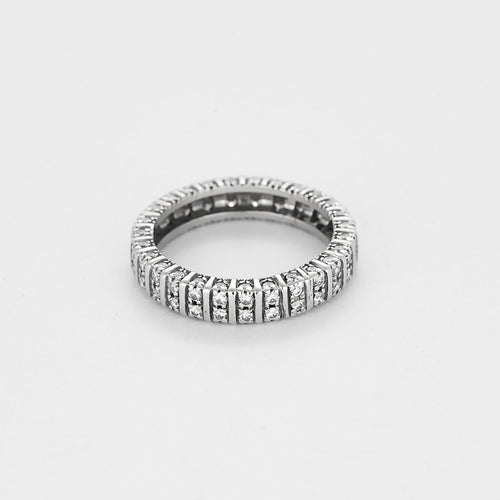 Alliance Roue de Diamants or blanc