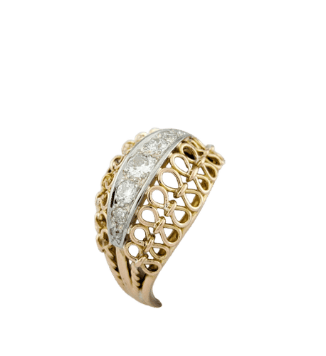 Bague 62 Bague Dôme en or jaune  et diamant 58 Facettes 33373