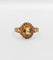 Bague marguerite antique citrine et perles en or rose 18k (circa 1900)