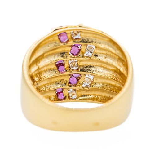 Bague 54 Bague Or jaune Rubis, Diamant 58 Facettes 2975520CN