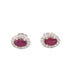 Boucles d'oreilles Boucles d'oreilles en or blanc avec diamants et rubis 58 Facettes 2014