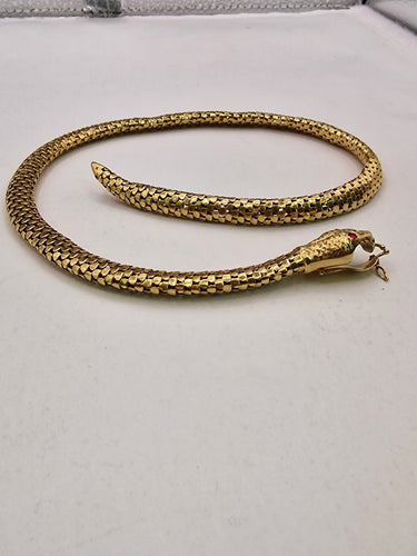 Collier Collier Serpenti vintage en or jaune 18kt avec émeraudes et rubis 58 Facettes