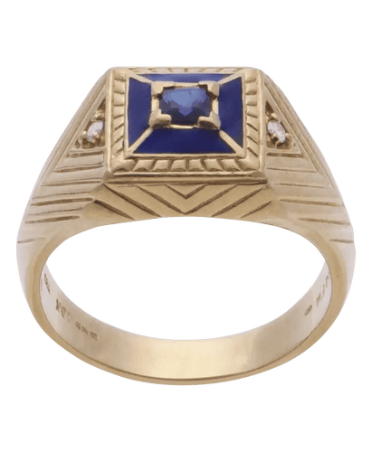 Bague 71 Chevalière Fabergé Or jaune 18K saphir diamant 58 Facettes BO200010/ETOILEPOLAIREFABERGE