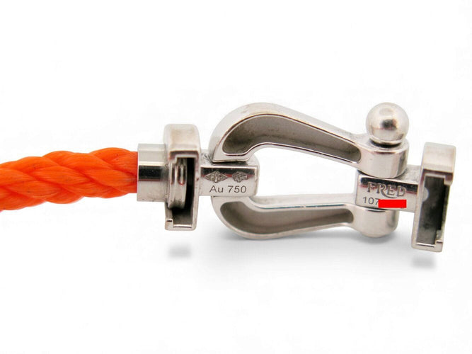 Bracelet bracelet FRED force 10 gm 0b0005 manille en or blanc 18k 2 cordons 58 Facettes 271113