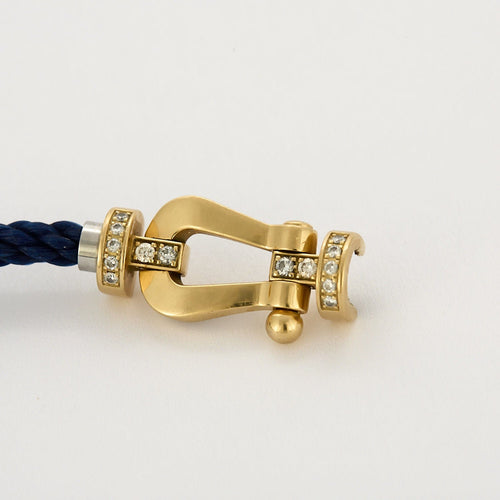 Bracelet FRED - Force 10 - Grand Modèle - Bracelet or jaune et diamants, cable marine 58 Facettes B250443