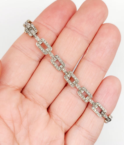 Bracelet Bracelet art déco or et argent orné de diamants 58 Facettes A05374