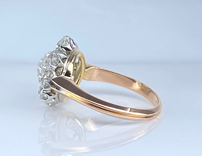 Bague 52 Bague marguerite or blanc, or rose et diamants 58 Facettes AB658