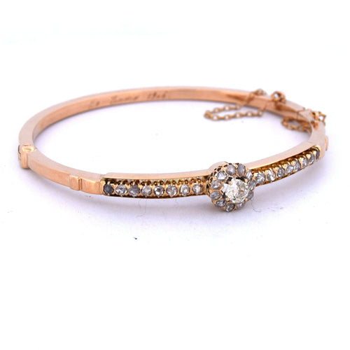 Bracelet vintage en or jaune avec diamants