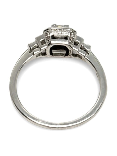 Bague 54 Solitaire Mauboussin Un Automne 1930 or blanc et diamants 0,40 ct 58 Facettes