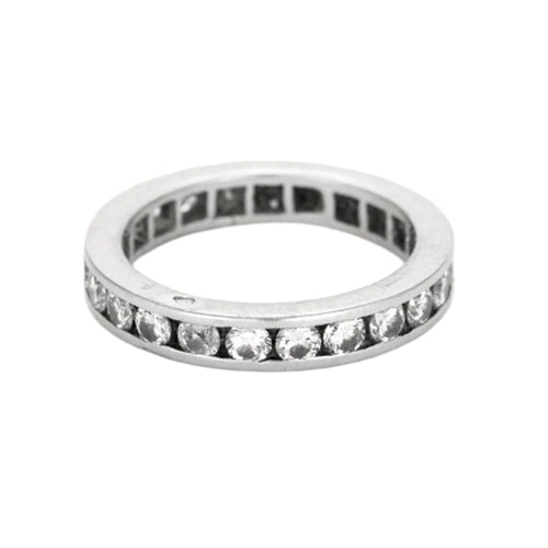Bague 51 Alliance Américaine or blanc et diamants 58 Facettes GU185