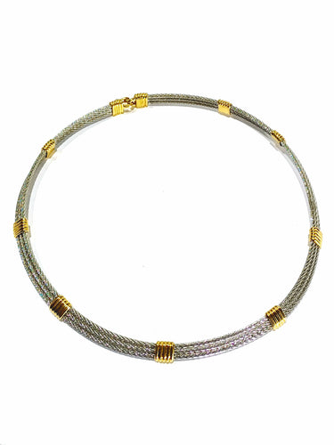 Collier FRED - Collier or et acier 58 Facettes