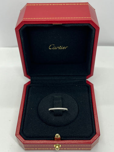 Bague 46 Alliance Cartier Etincelle or blanc et diamants 58 Facettes