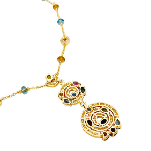 Collier Collier BULGARI "Astrale", or jaune, diamants et pierres de couleur. 58 Facettes 34838