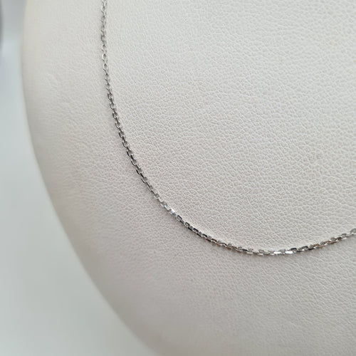 Collier Chaine fine or blanc 18 carats 58 Facettes