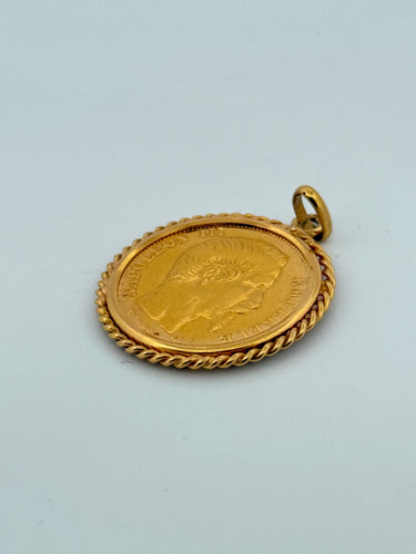 Pendentif pièce de 20 Francs Napoléon 3 en or