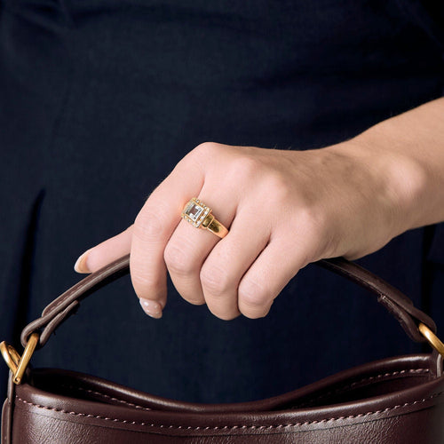 Bague 54 Bague or jaune et aigue-marine 58 Facettes B250188