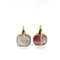 Boucles d'oreilles Boucles d'oreilles en or avec agate rouge et nacre 58 Facettes