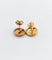 Boucles d'oreilles Puces d'oreilles art déco or rose, rubis sertis étoilés (circa 1940) 58 Facettes A05696