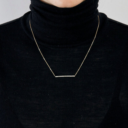 Collier Collier or jaune serti d’une barrette de diamants naturels 58 Facettes