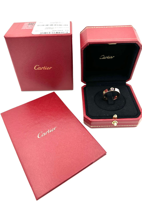 Bague 56 CARTIER. Collection "LOVE", bague or rose 18K et saphirs (full set) 58 Facettes