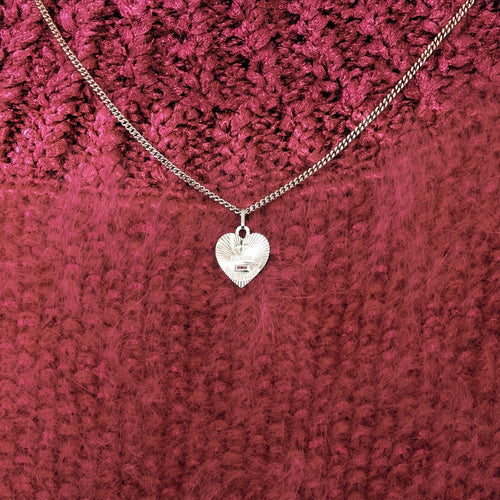 Pendentif AUGIS-Médaille d'amour coeur rubis or blanc 58 Facettes