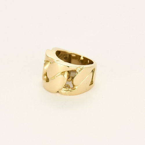 Bague 44 Bague gourmette en or jaune 58 Facettes MAN1917X3