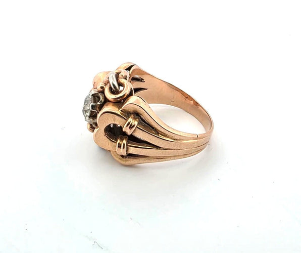 Bague en or jaune avec diamant