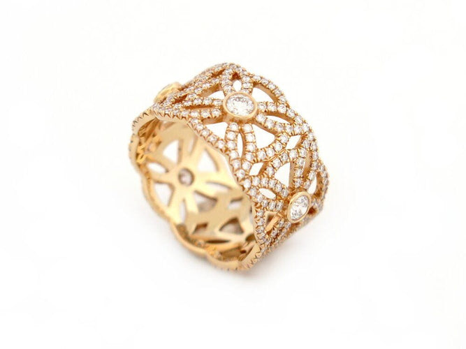 Bague 53 bague PIAGET extremely dentelle en or rose 18k diamants t53 58 Facettes 264232