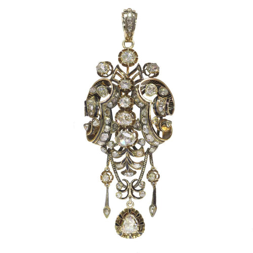 Broche Échos de la grandeur géorgienne : broche émaillée avec 61 diamants 58 Facettes 21077-0159