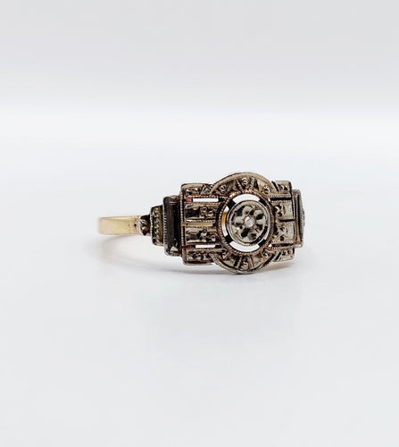 Bague 55 Bague art déco or jaune et diamant 58 Facettes A05705