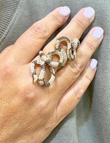 Bague serpent en or 18 carats et diamants