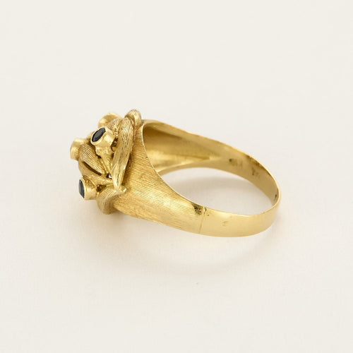 Bague 55,5 Bague dôme en or jaune et saphir 58 Facettes GU298X2