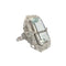 Bague SORTIJA ESTILO ART DECO de PLATINO con AGUAMARINA y DIAMANTES 58 Facettes Q222B