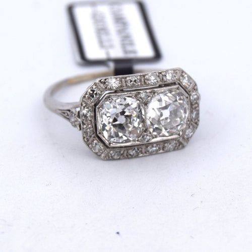 Bague 59 Bague déco en platine et diamants 58 Facettes