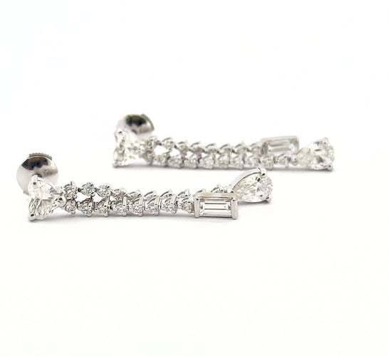 Boucles d'oreilles Boucles d’oreilles pendantes or et diamants naturels 58 Facettes