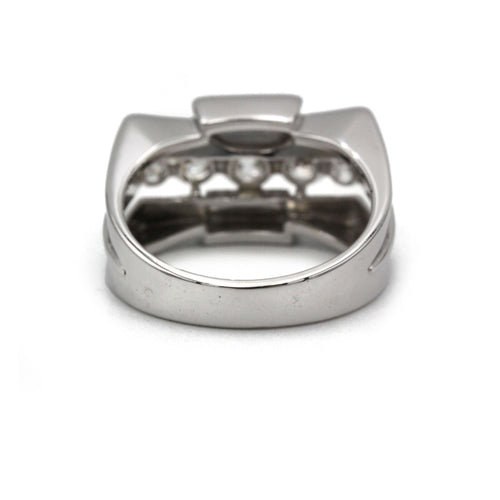 Bague 53 Bague TANK - Or blanc & Diamants 58 Facettes 250223R