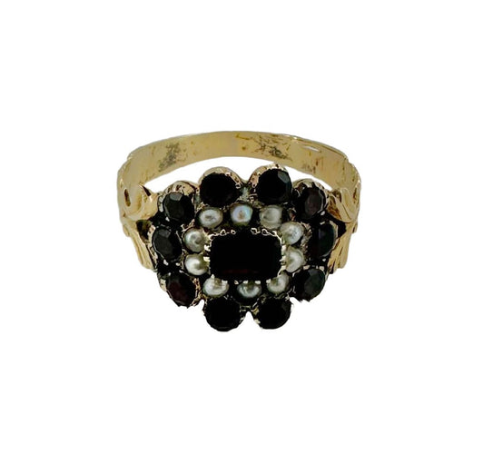 Bague 54 Bague or jaune grenat 58 Facettes