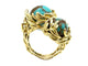 Bague 53 GILBERT ALBERT. Collection "Multi-billes", bague toi et moi or jaune 18K 58 Facettes