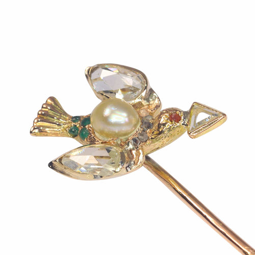 Broche La paix en joaillerie : la broche pigeon baroque 58 Facettes 21340-0010