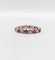Bague 51 Alliance américaine vintage or blanc 18k diamants et rubis 58 Facettes A06081