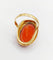 Bague 52 Bague cocktail style antique or jaune, camée sur corail jeune fille (circa 1960) 58 Facettes A06378