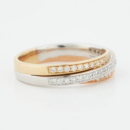 Bague 52 BAGUE 3 OR 18 CARATS 58 Facettes REF 9041/19