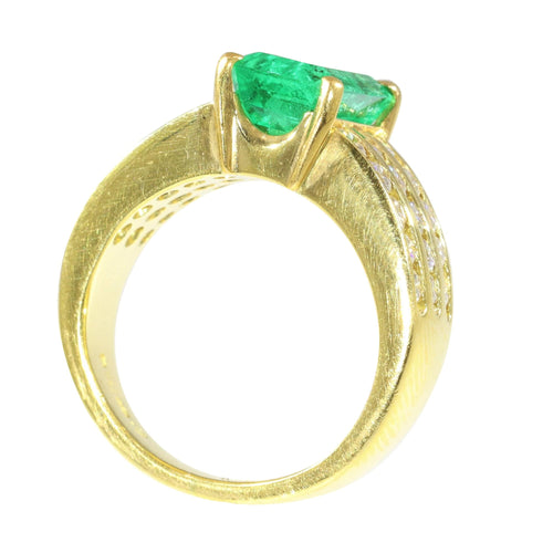 Bague 51 La splendeur verte de Kutchinsky : bague de fiançailles en émeraude de 2,33 ct avec accents de diamants 58 Facettes 13262-0119