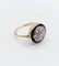 Bague 51.5 Bague cible art deco or jaune 18k ornée de diamants taillés en roses entouré de saphirs calibrés synthétiques (circa 1930) 58 Facettes A04977