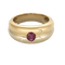 Bague 52,5 Bague double jonc en or jaune et or gris, rubis et diamants 58 Facettes VER0120
