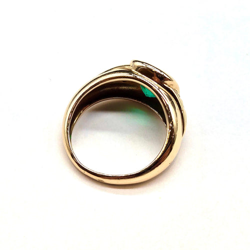 Bague 51 Bague émeraude 1,30 ct en or jaune 18 carats et diamants 58 Facettes BO/260011