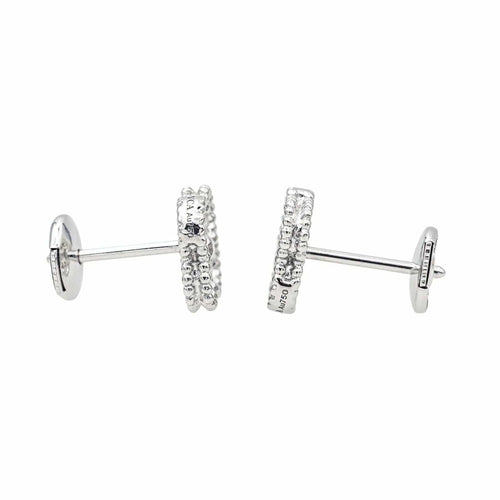Boucles d'oreilles Van Cleef & Arpels Boucles d'oreilles Puces Sweet Alhambra Or blanc Diamant 58 Facettes 4160007RV